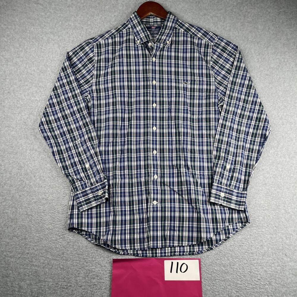 Vineyard Vines Slim Fit Tucker Shirt Colorful Plaid Whale Pocket Mens Medium